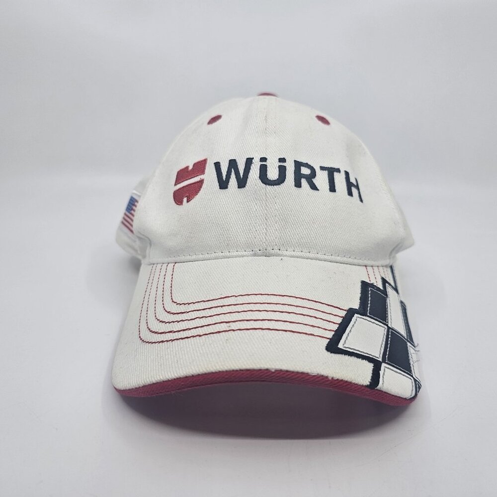 Penske Racing Wurth Strapback Baseball Hat Cap Adjustable White Red One Size